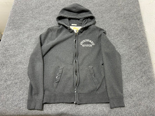 Abrecombie N Fitch Zip Up Hoodie - Gray Size Large