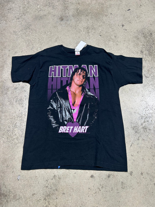 1993 Brett Hart Hitman Tee - Black/Purple Size XL