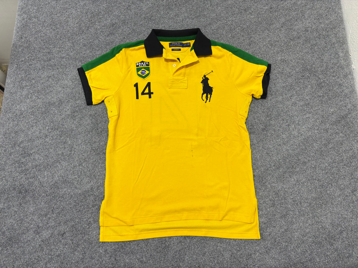 Polo Ralph Lauren Brazil #14 Polo Shirt - Yellow Size Medium