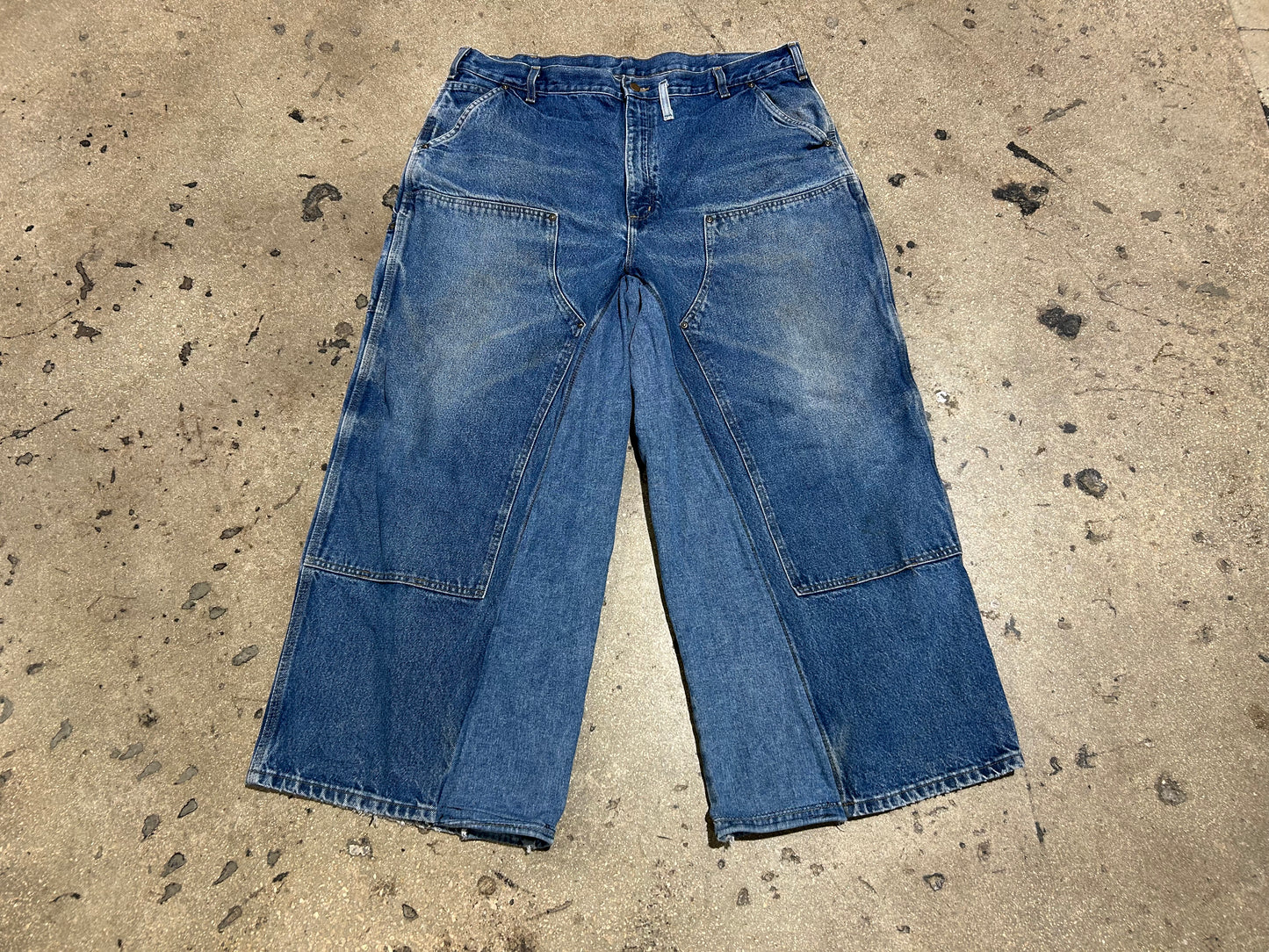 Reworked Carhartt Denim Double Knee Carpenter Pants - Blue Size 40