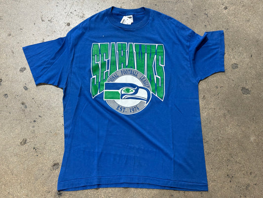 Trench Seattle Seahawks Logo Tee - Blue Size XXL