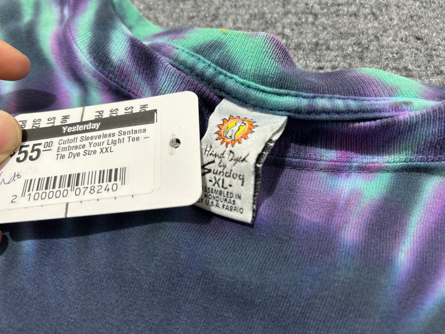 Cutoff Sleeveless Santana Embrace Your Light Tee - Tie Dye Size XXL