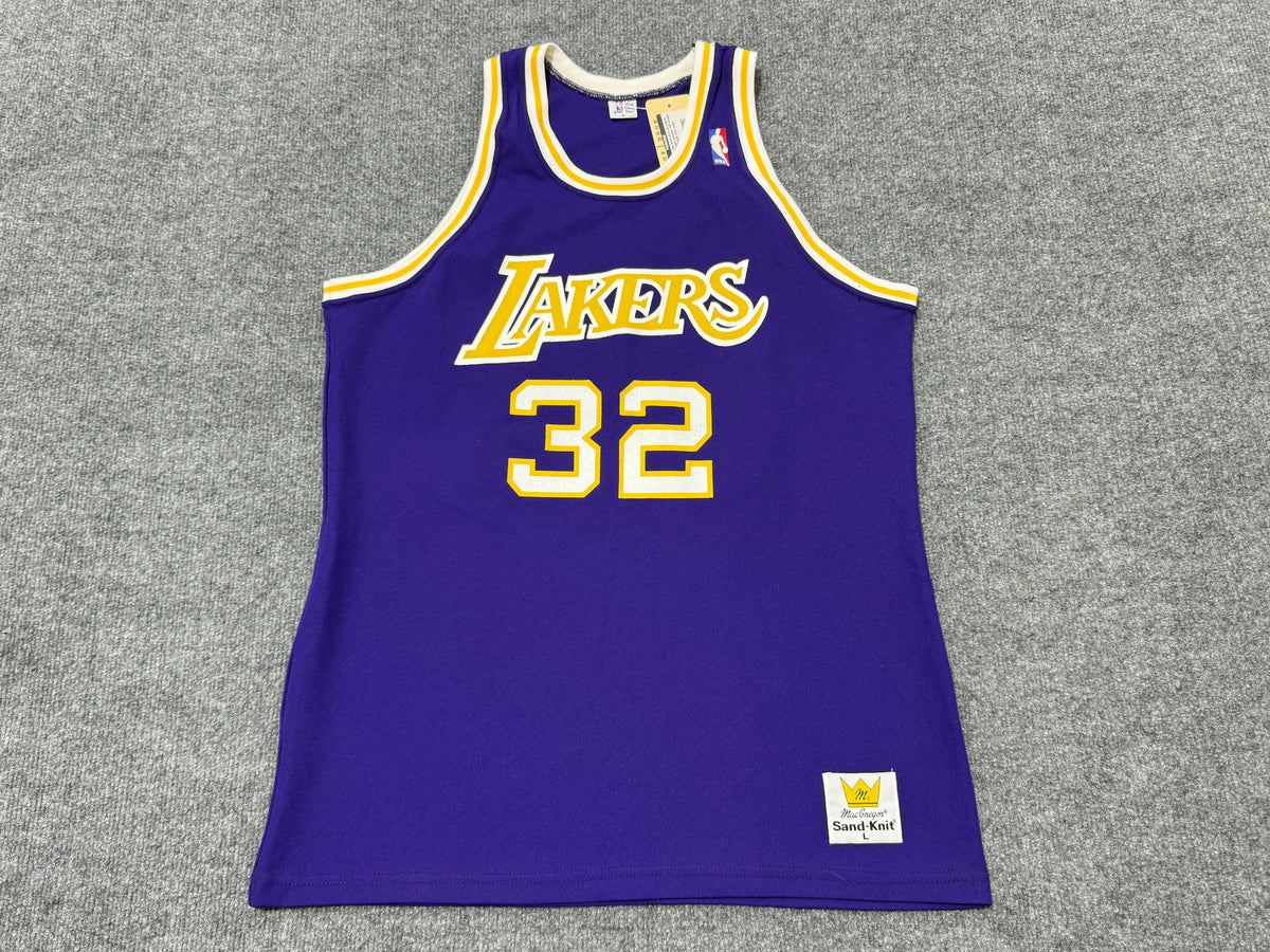 80s Sand Knit LA Lakers Magic Johnson #32 Jersey - Purple Size Large