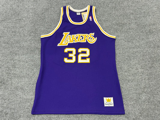 80s Sand Knit LA Lakers Magic Johnson #32 Jersey - Purple Size Large