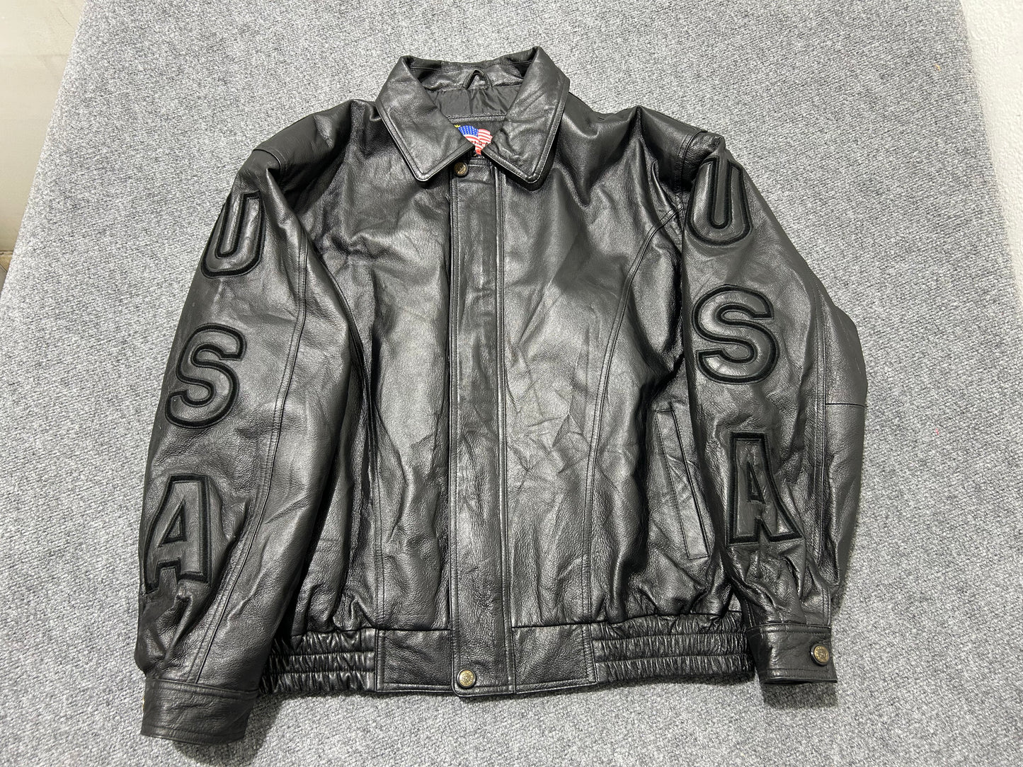 Leather USA Jacket - Black Size XXL