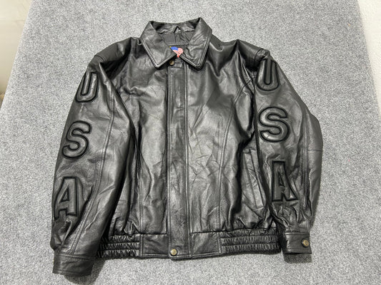 Leather USA Jacket - Black Size XXL