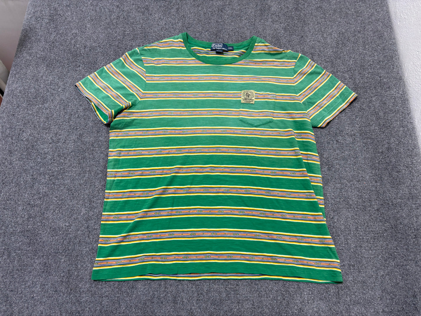 Polo Ralph Lauren Native Striped Pocket Tee - Green Size XXL