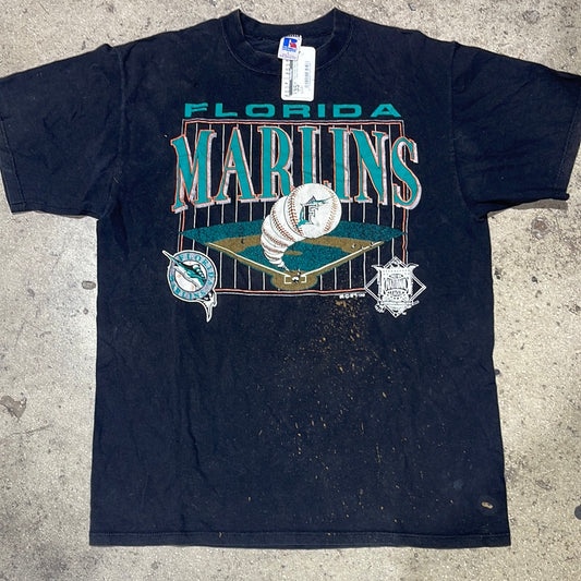 1992 Florida Marlins Tee - Black Size Large