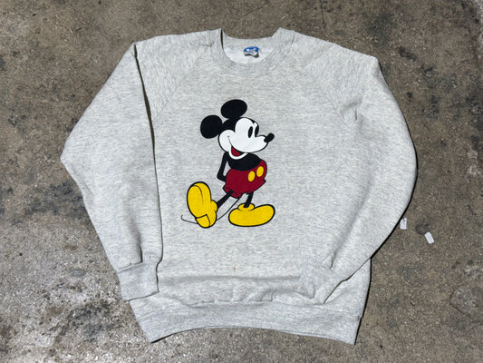 80s Disney Mickey Mouse Crewneck - Ash Grey Size XL