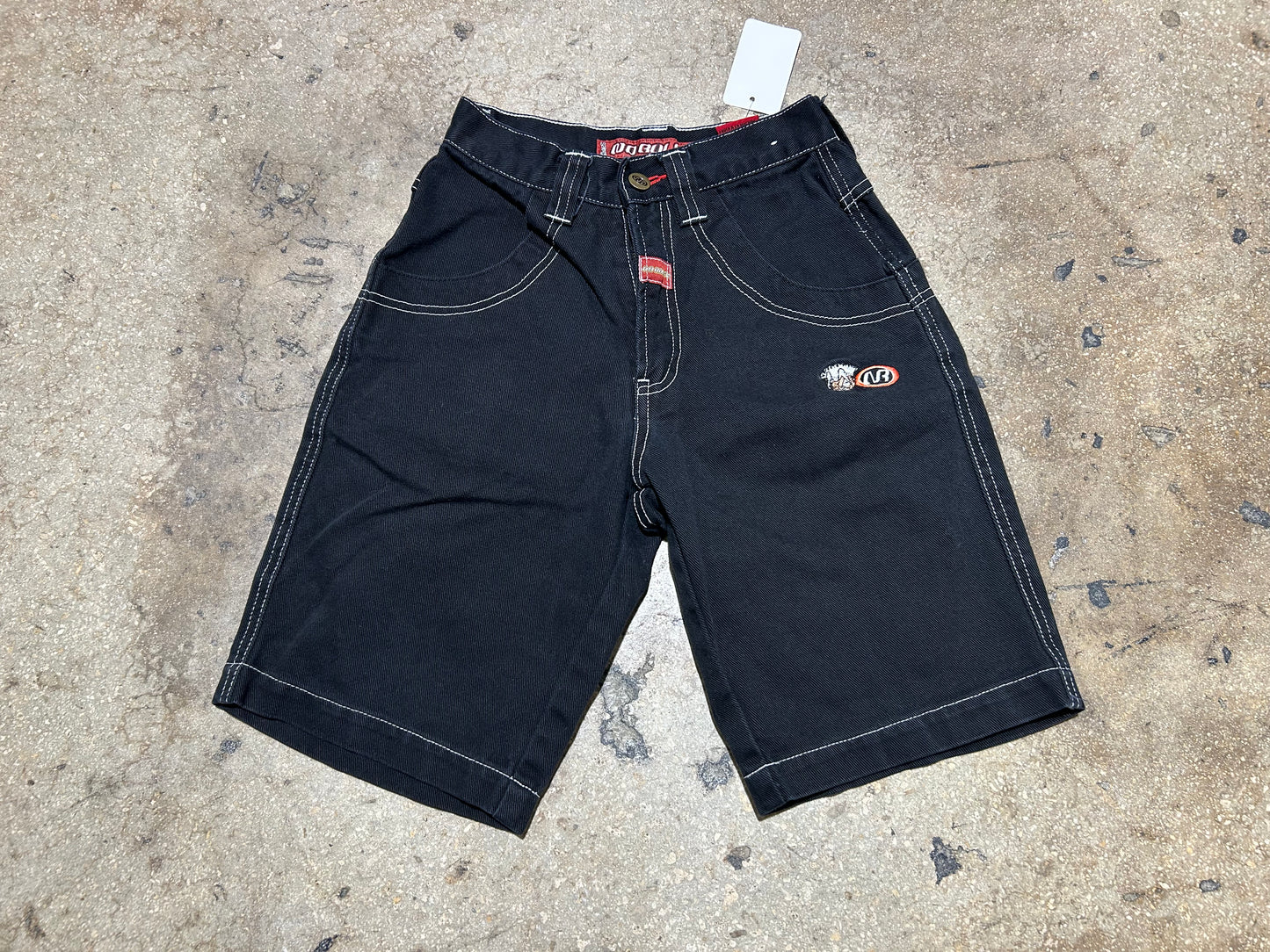 Kids No Rules Baggy Skater Jean Shorts - Black Size 8 Years