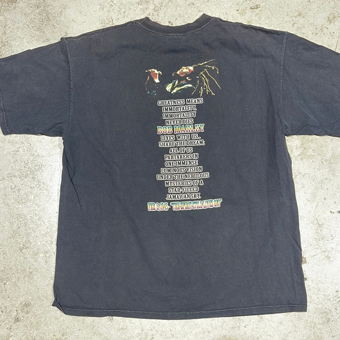 2001 Bob Marley Arms Crossed Tee - Black Size XL