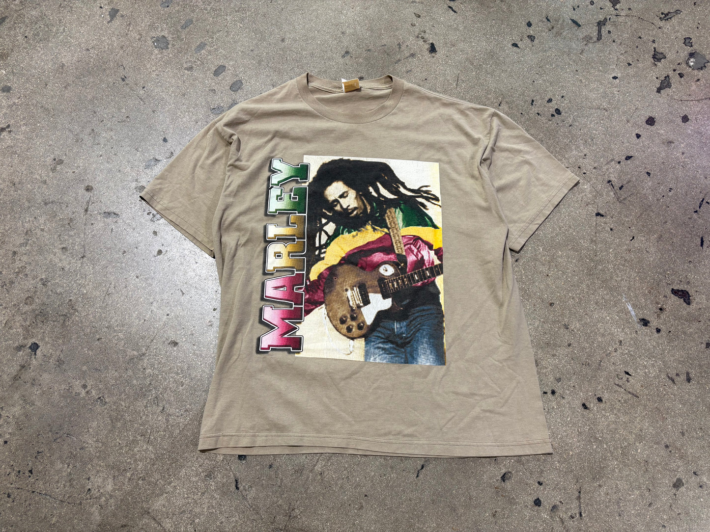 Bob Marley Rap Tee Style Tee - Beige Size XL
