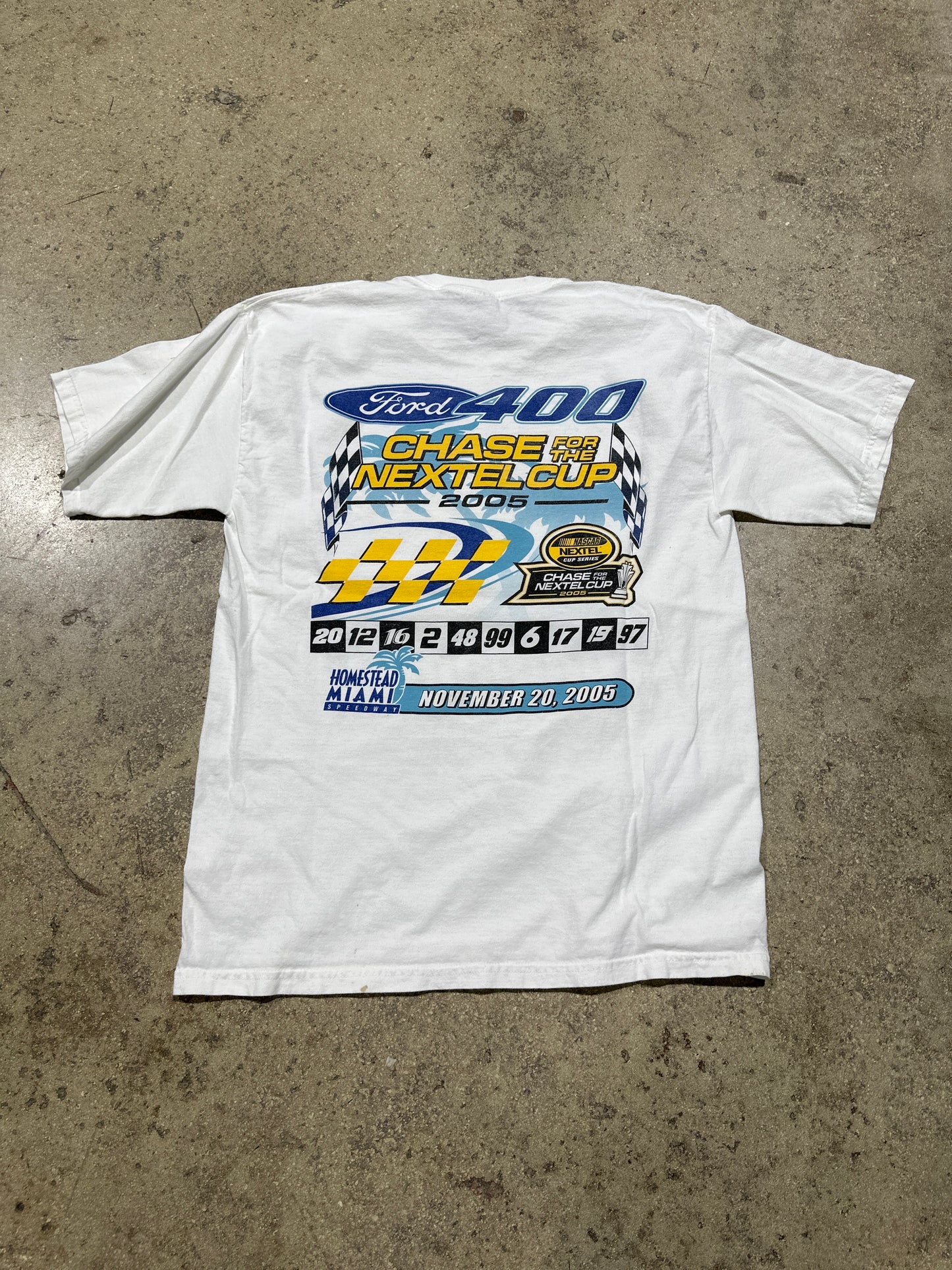 2005 Miami Speedway 400 Under Lights Tee - White/Blue Size Large