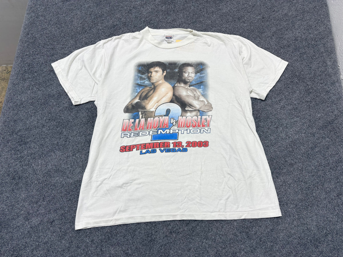 2003 De La Hoya vs Mosley Redemption 2 Tee - White Size XL