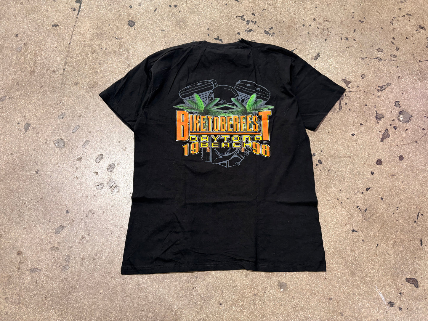 1998 Biketoberfest Daytona Beach Tee - Black Size XL