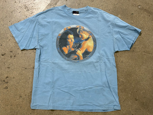 90s Xena Warrior Princess Tee - Light Blue Size XL