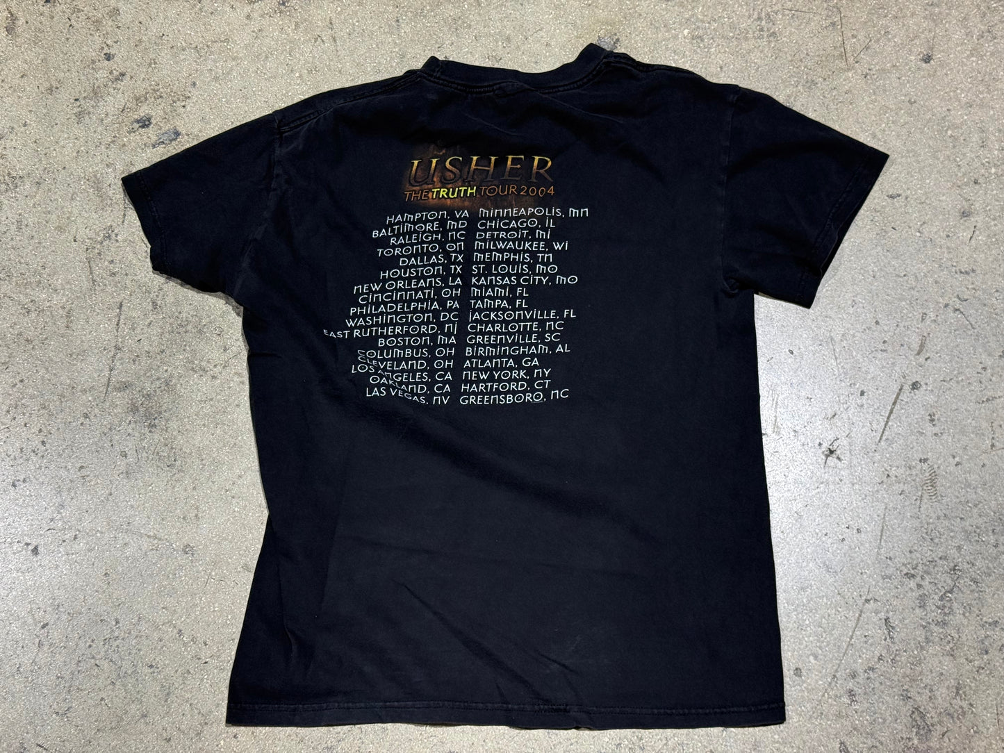 2004 Usher The Truth Tour Tee - Black Size Medium