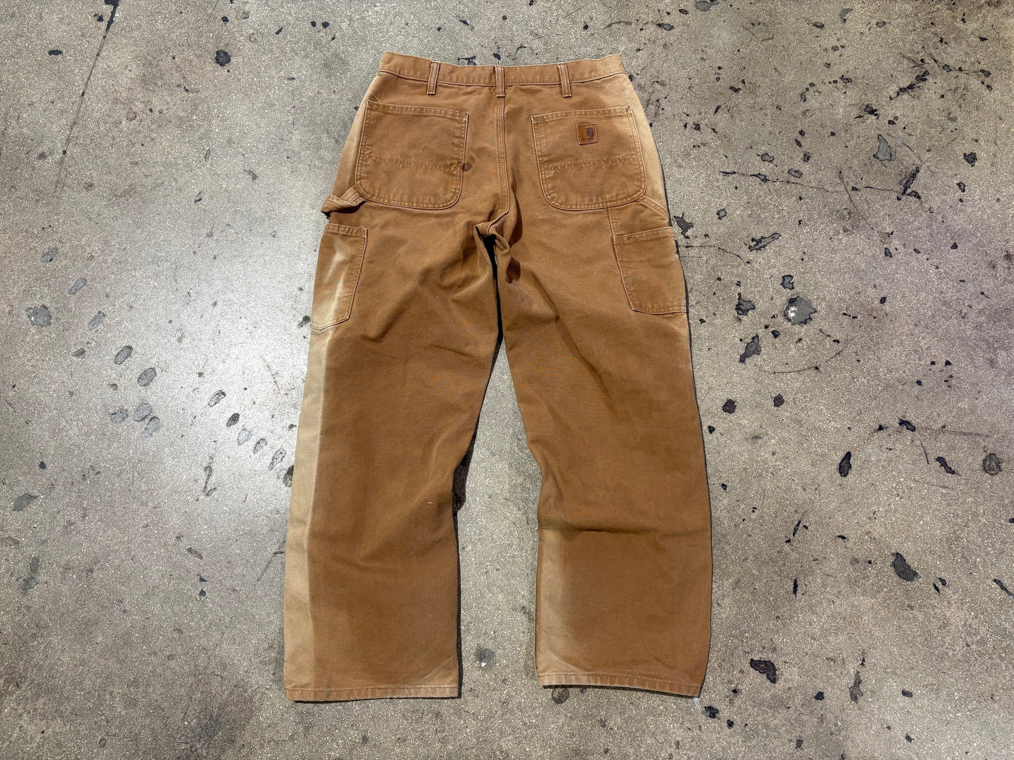 Carhartt Two Tone Faded Work Pants - Dark Khaki Size 32 x 29