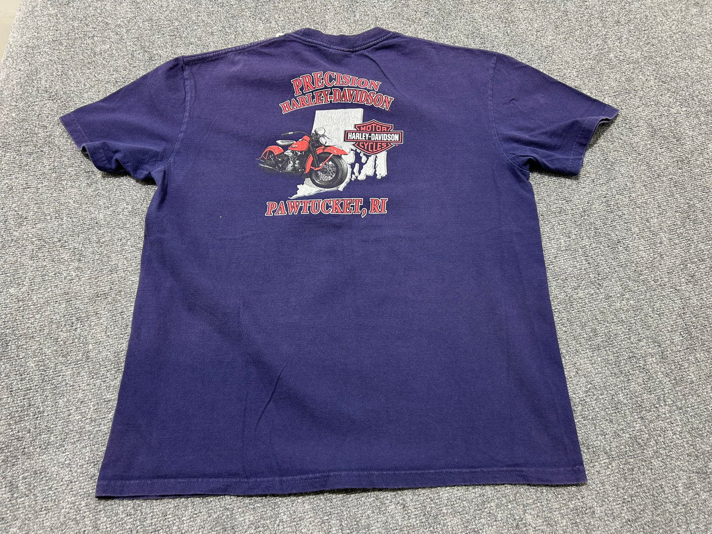 Harley Davidson Star and Wings Logo Tee - Navy Size XL