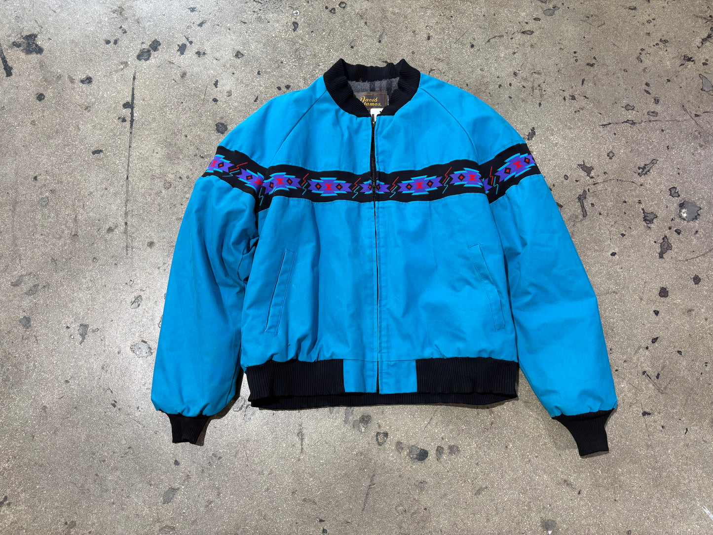 David James Aztec Blanket Lined Work Jacket - Teal Size XL