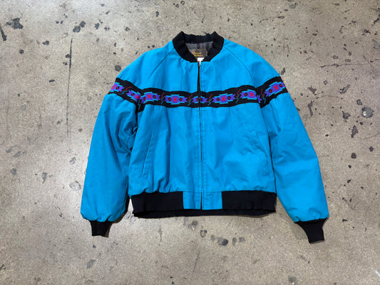 David James Aztec Blanket Lined Work Jacket - Teal Size XL