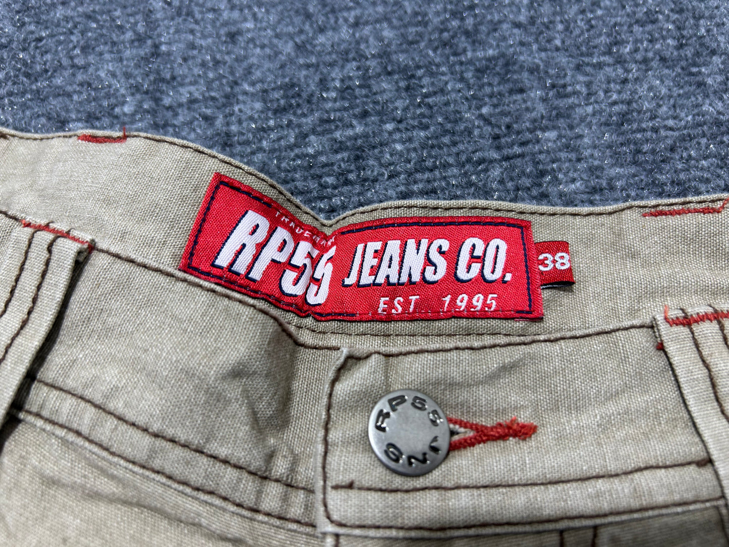 FLAWED RP55 Cargo Jean Shorts - Khaki Size 38