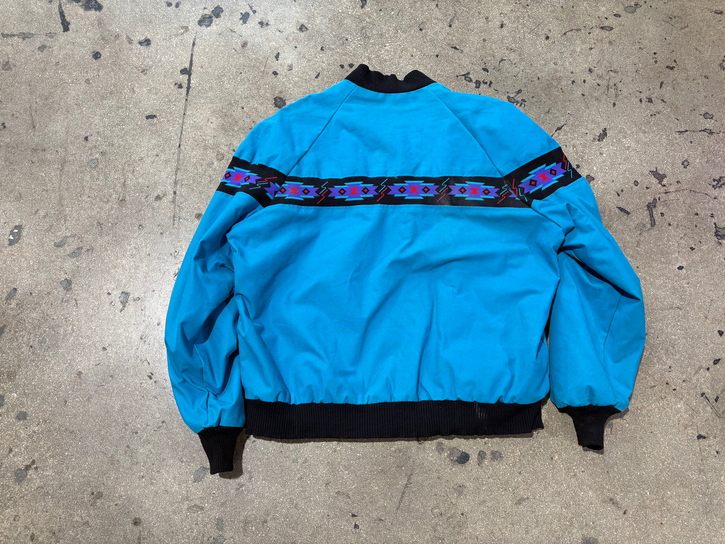 David James Aztec Blanket Lined Work Jacket - Teal Size XL