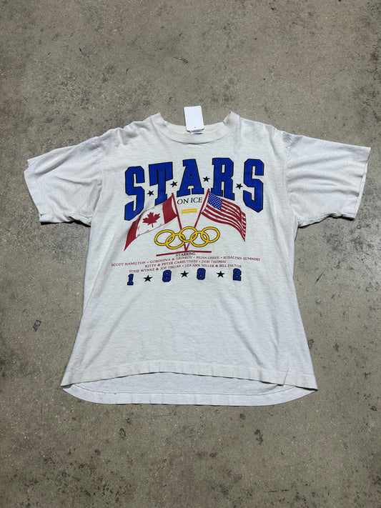 1992 Stars On Ice Tee - White Size Large
