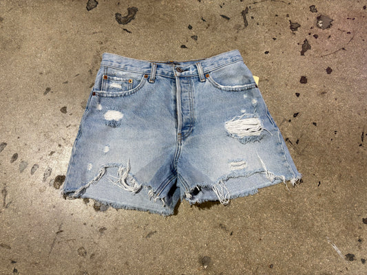 Abercombie & Fitch High Rise Denim Shorts - Blue Size 27