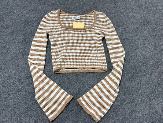 Hollister Crochet Long Sleeve Top - White / Beige Size XS