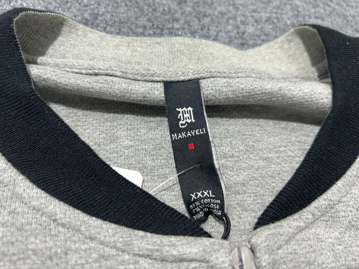 Makaveli Zip Up Shirt - Gray Size XXXL