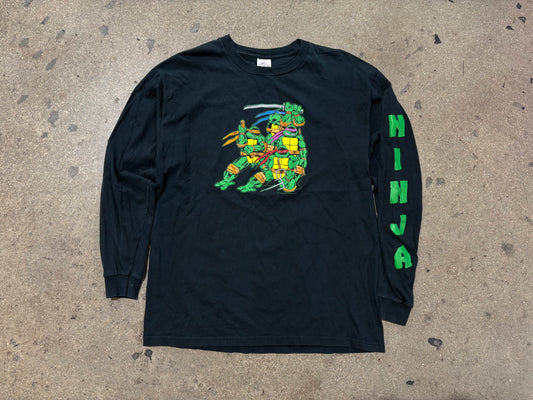 2004 Teenage Mutant Ninja Turtles Longsleeve Tee - Black Size Large