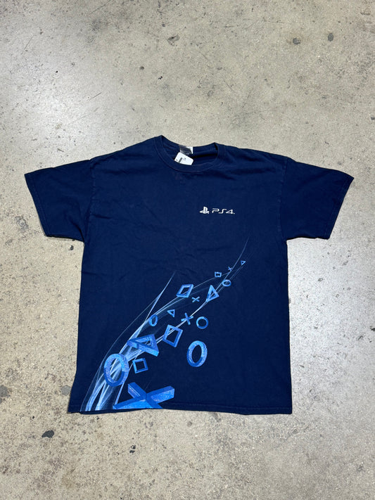 PS4 Greatness Awaits Tee - Blue Size Large