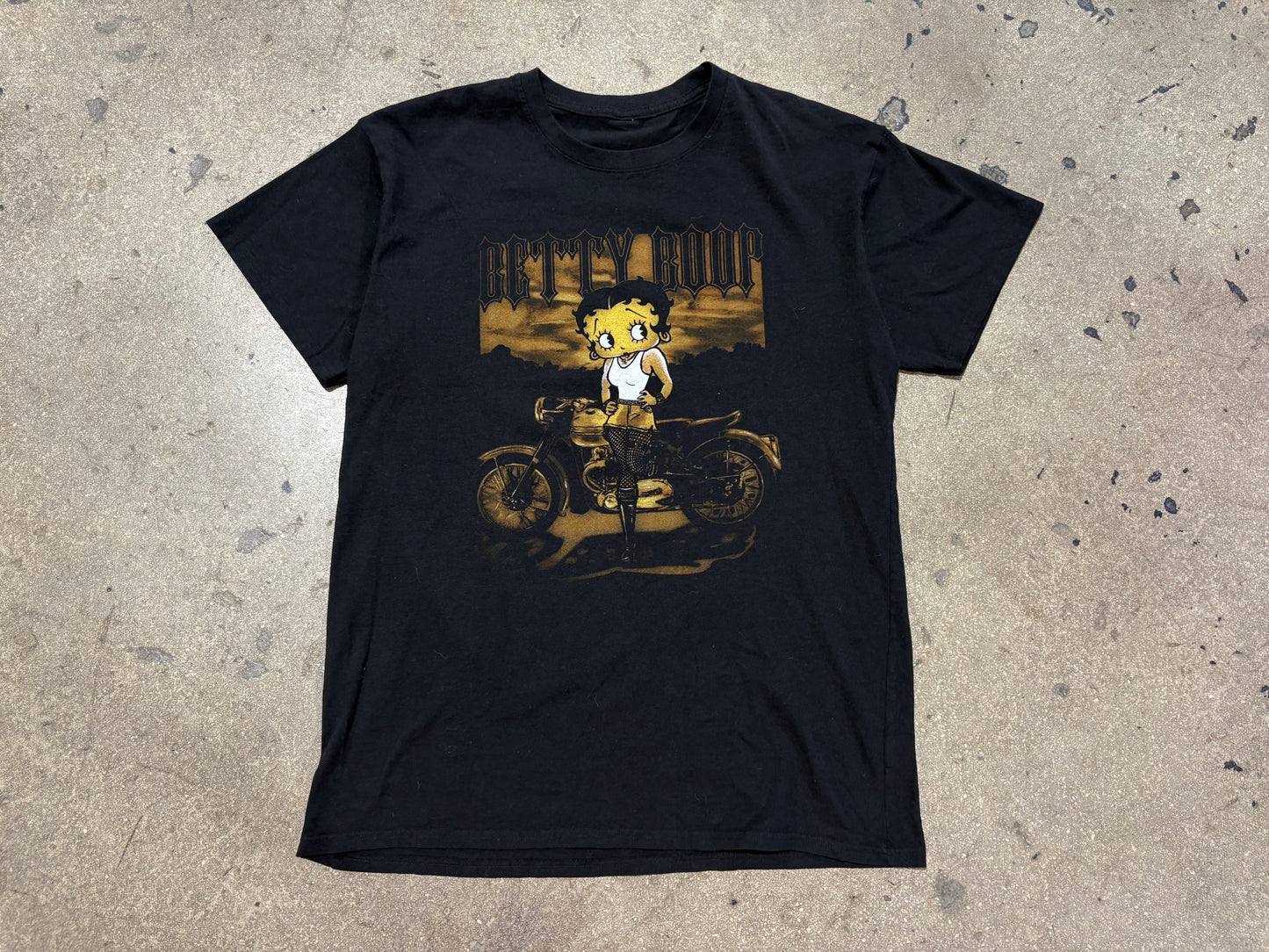 Betty Boop Biker Girl Tee - Black Size Large