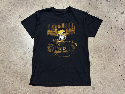 Betty Boop Biker Girl Tee - Black Size Large