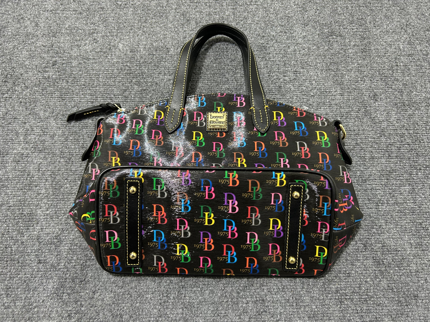 Dooney & Bourke Multicolor Monogram Dome Bag - Black