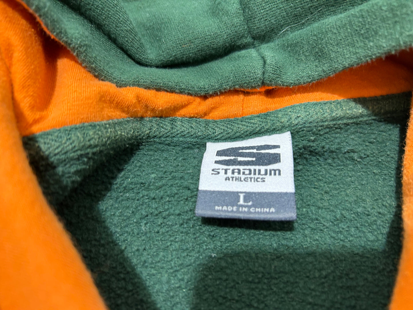 University Of Miami Zip Up Jacket - Green/Orange Size Large