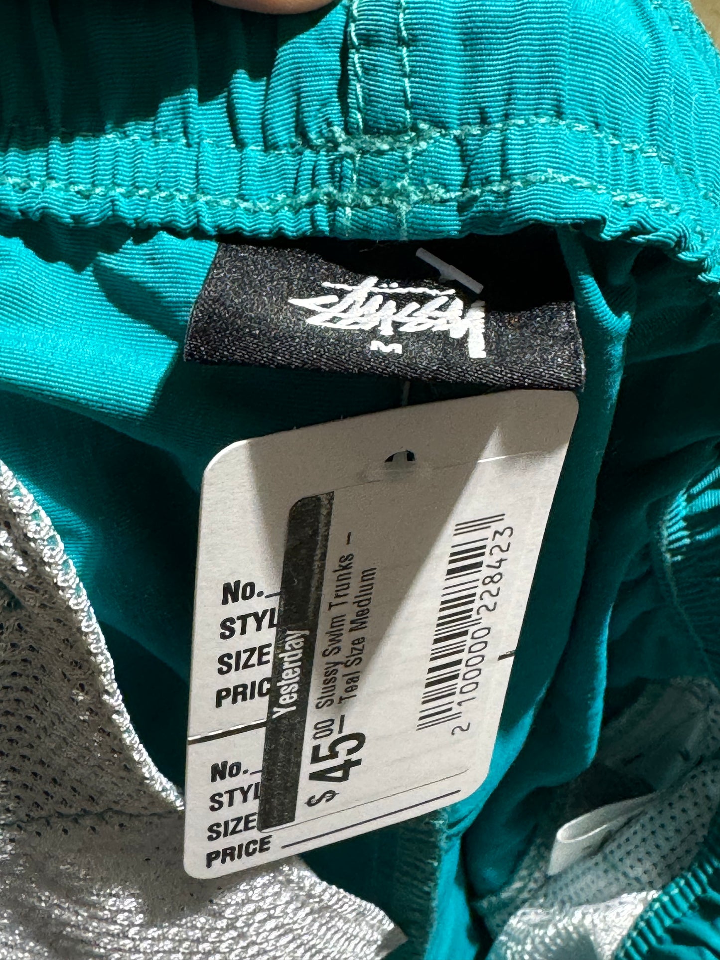 Stussy Swim Trunks - Teal Size Medium