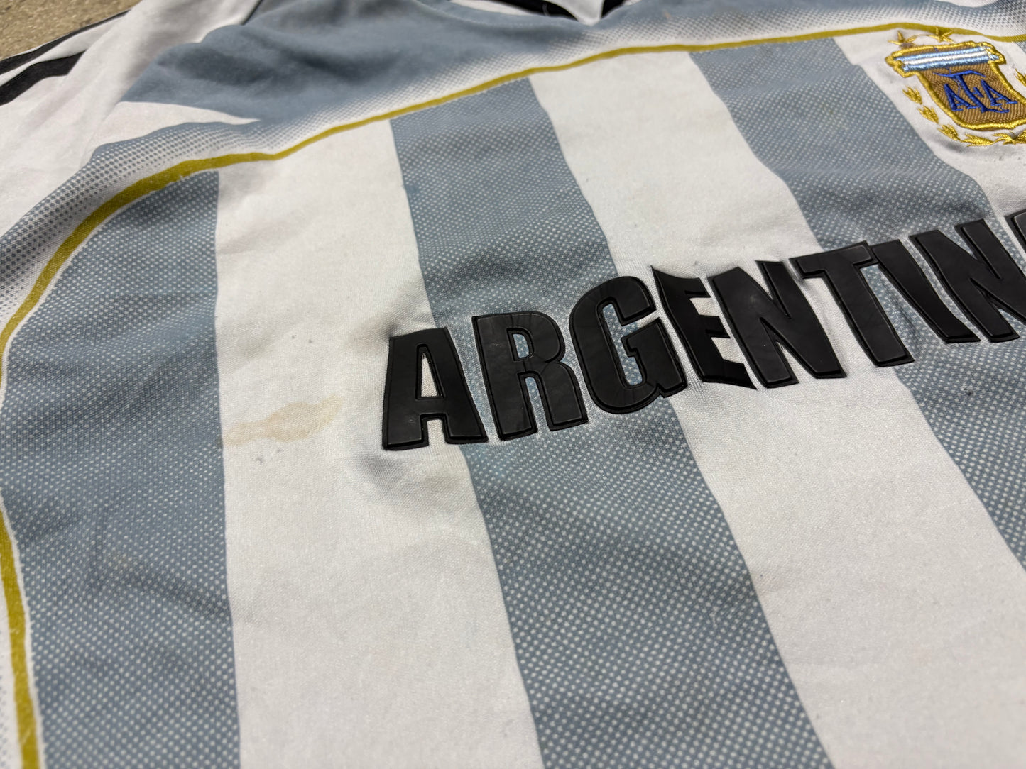 Bootleg Argentina Soccer Jersey - White/Blue Size Large