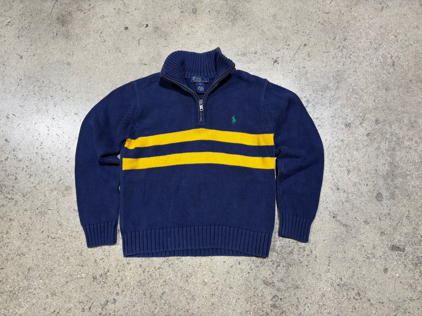 Womens Polo Ralph Lauren Quarter Zip Sweater - Navy Size Small