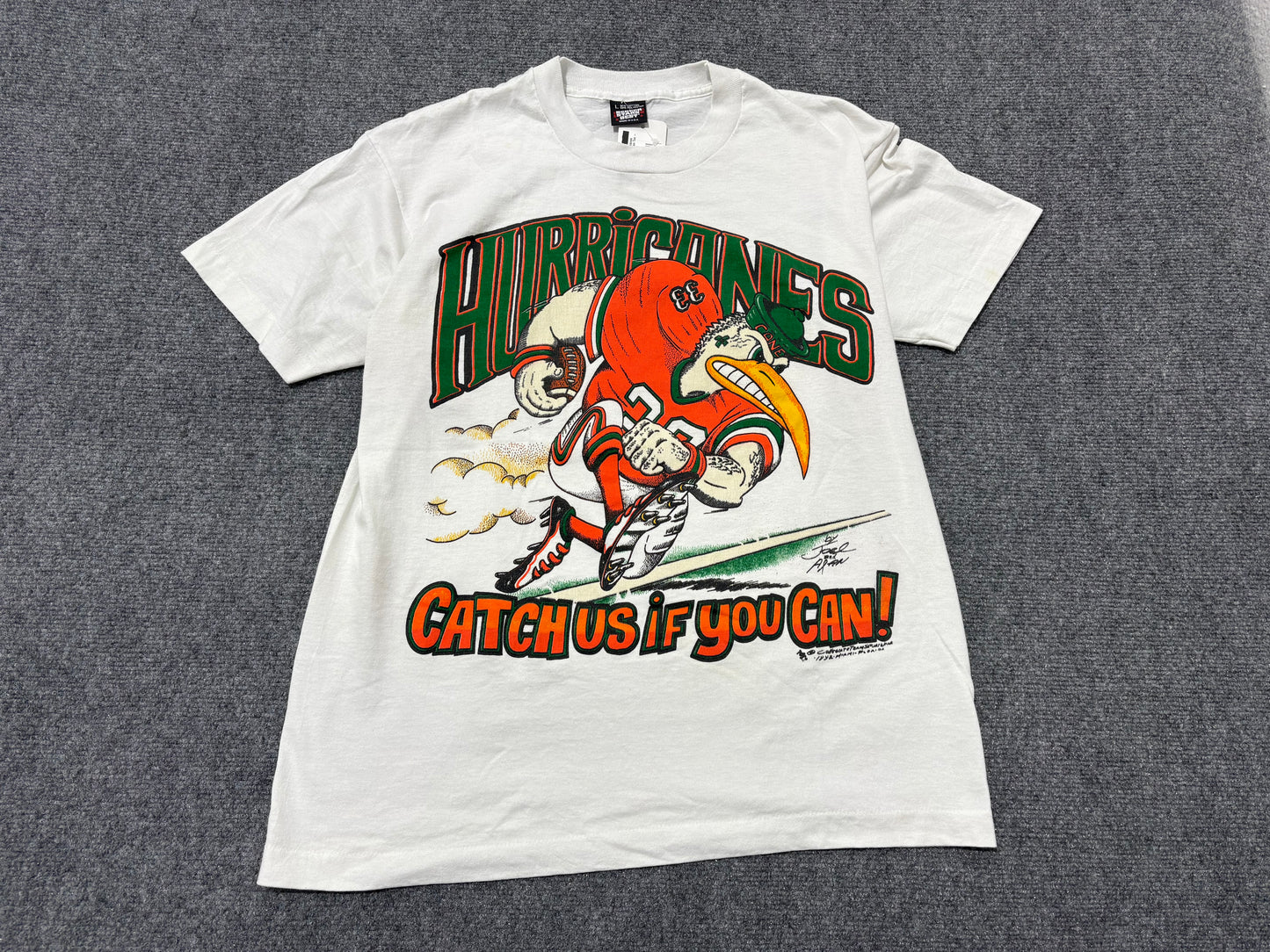 1992 Miami Hurricanes Catch Us If You Can Tee - White Size Large