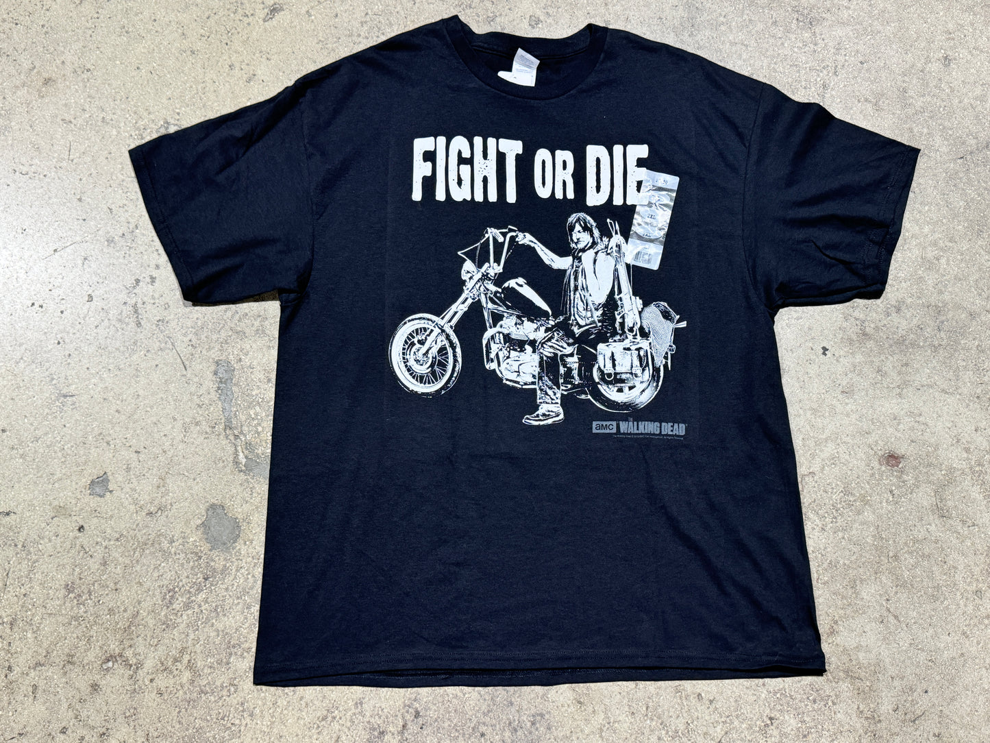 2015 The Walking Dead Fight or Die Tee - Black Size XXL