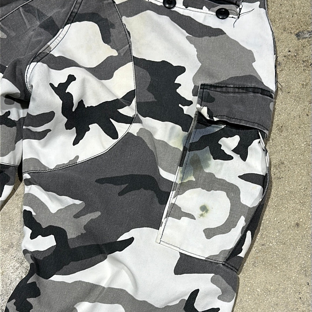 Urban Camo Cargo Pants - White Camo Size 30x32