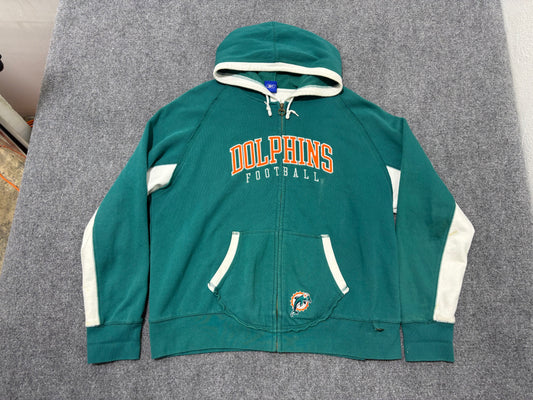 Miami Dolphins Zip Up Hoodie - Teal Size XXL