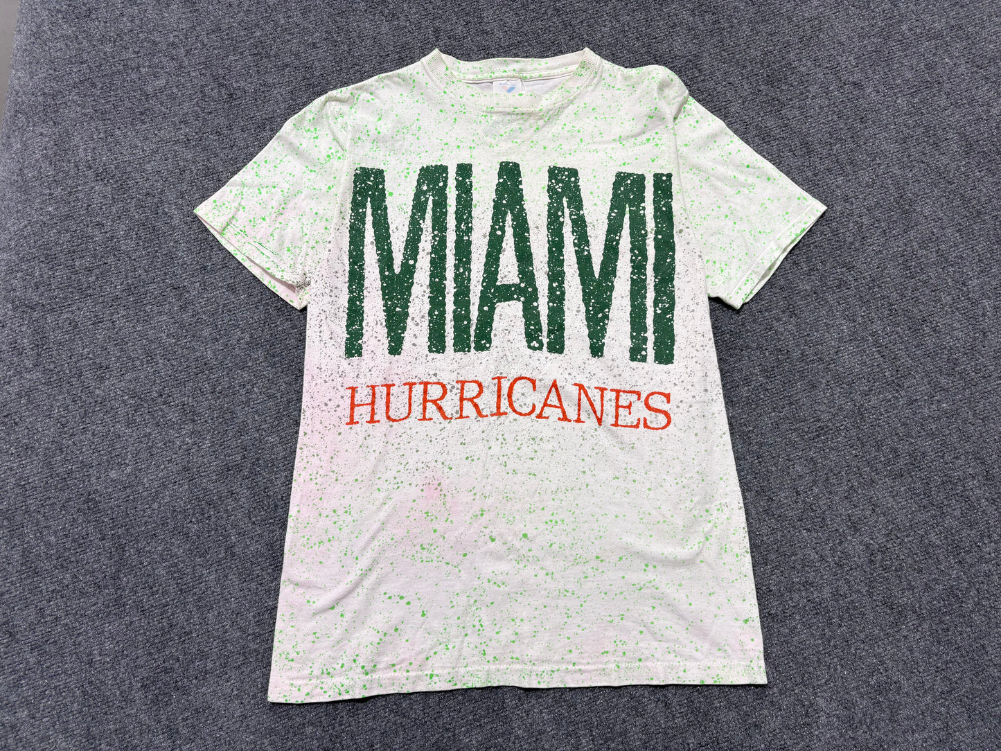 Miami Hurricanes Paint Splattered Tee - White Size Medium