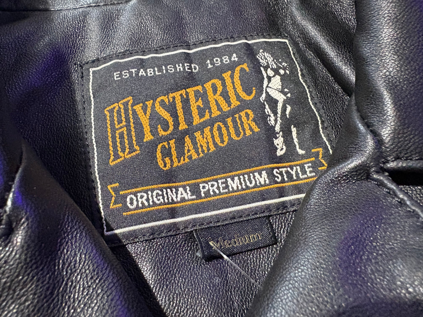 Hysteric Glamour Leather Biker Jacket - Black Size Medium