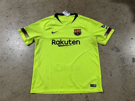 2018 Nike FC Barcelona Rakuten  Jersey - Neon Size XL