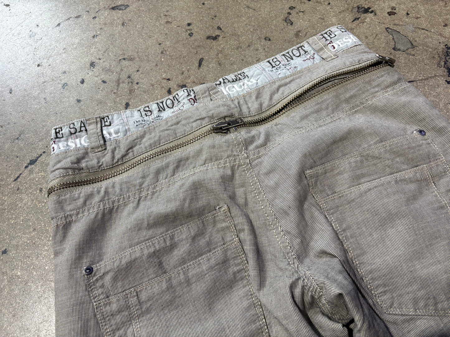 Desigual Zipper Double Waisted Pants - Grey Size 30