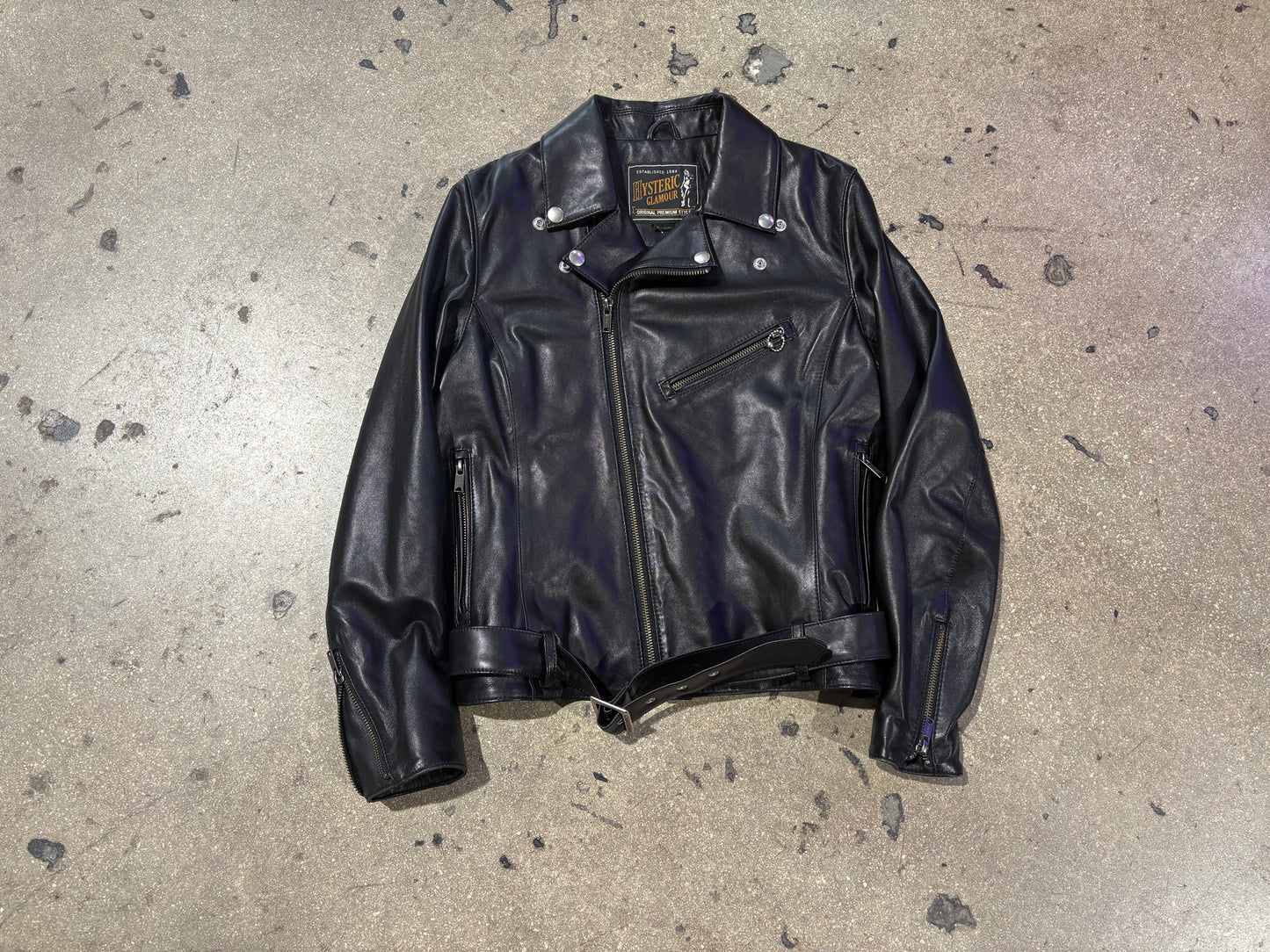 Hysteric Glamour Leather Biker Jacket - Black Size Medium