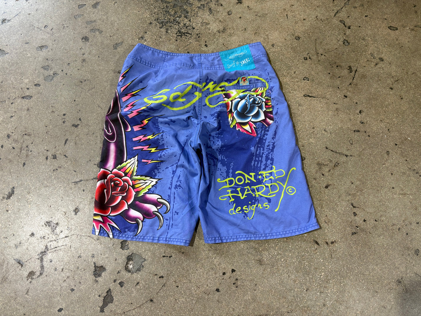 Ed Hardy Panther Swim Shorts - Blue Size 30
